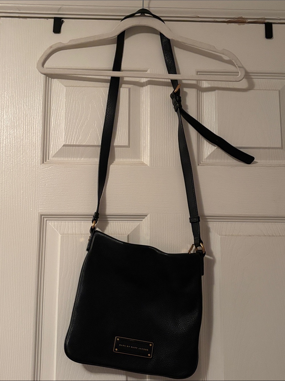 Marc by Marc Jacobs Black Pebbled Leather Crossbody with Gold Hardware